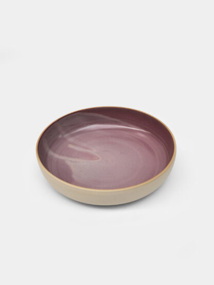 assiette shallow bowl rouge joséphine en grès céramique tournée à la main