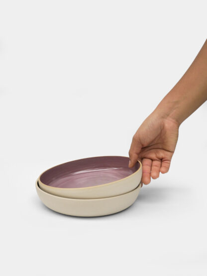 Shallow bowl assiette creuse a rebord grès ceramique fait main paris artisanal