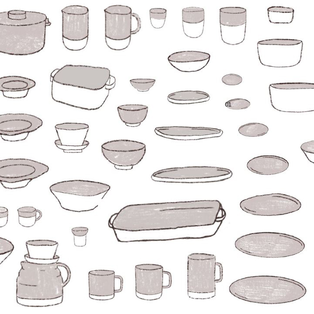 catalogue de forme dessin poterie artisanale shéma modèle art de la table vaisselle bol mug tasse assiette creuse plat à gratin cocotte dripper théière laurette broll