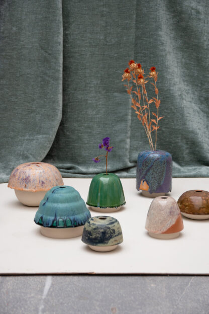 Vases soliflores en grès émaillé, pièces uniques artisanales, fabriquée à Paris