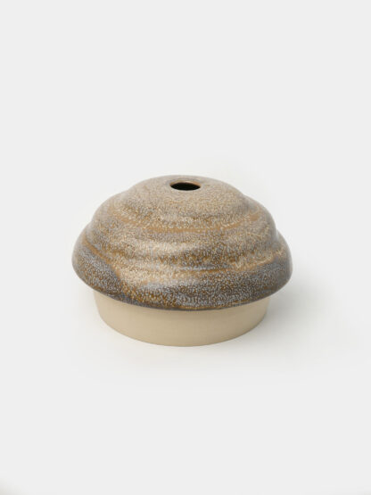 Vase soliflore en grès émaillé aux nuances brunes, pièce unique artisanale, fabriquée à Paris