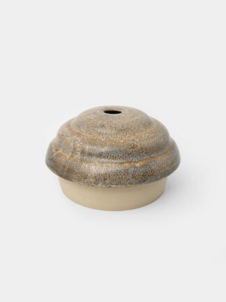 Vase soliflore en grès émaillé aux nuances brunes, pièce unique artisanale, fabriquée à Paris