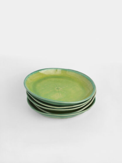 Assiette Tomate en grès émaillé Vert Pomme & Vert Jade – Laurette Broll
