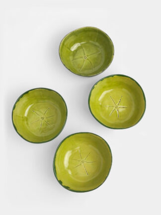 Bol Tomate en grès émaillé Vert Amazone & Corossol – Laurette Broll