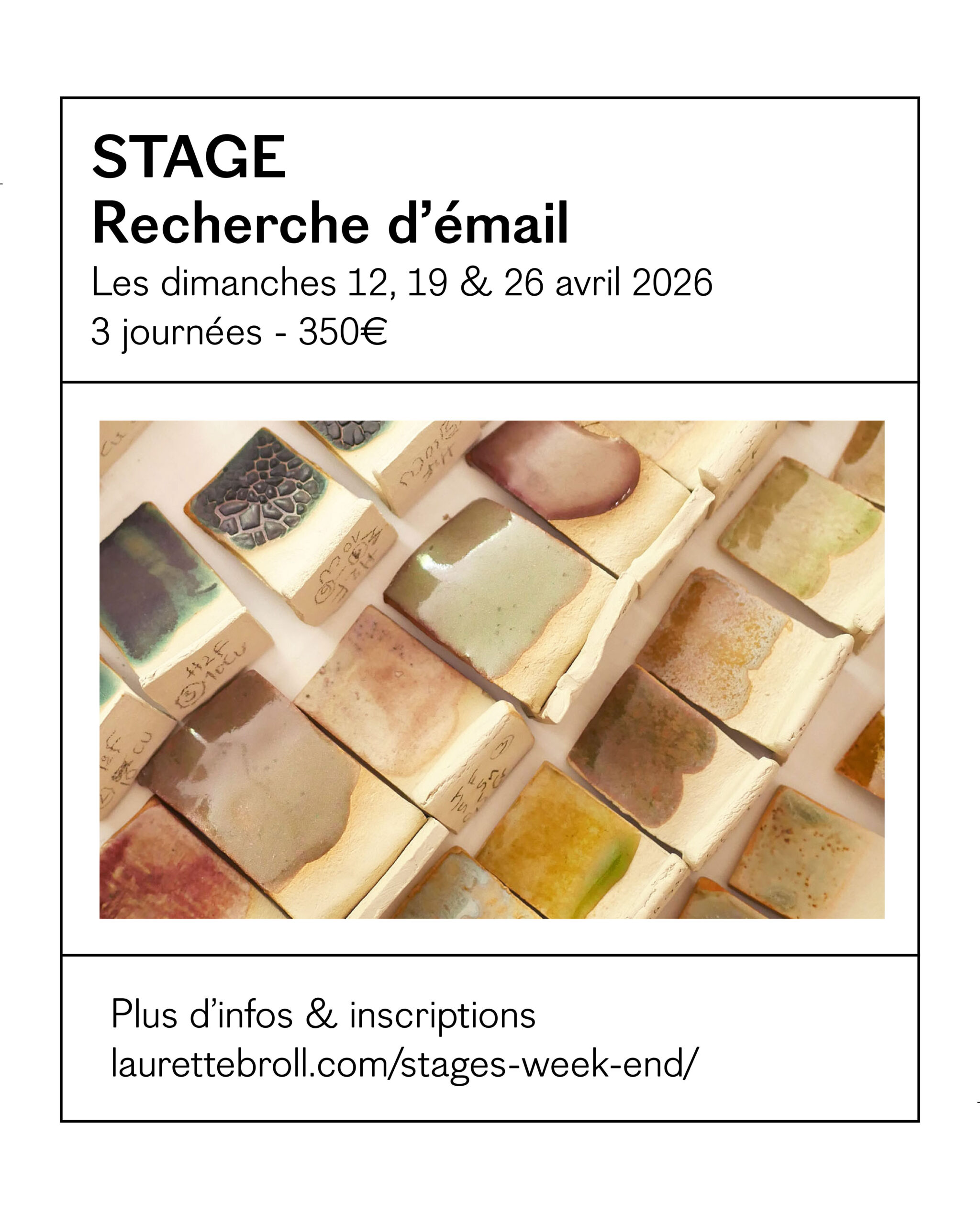 cours stage workshop recherche émaux émail haute température céramique poterie atelier paris 20 laurette broll
