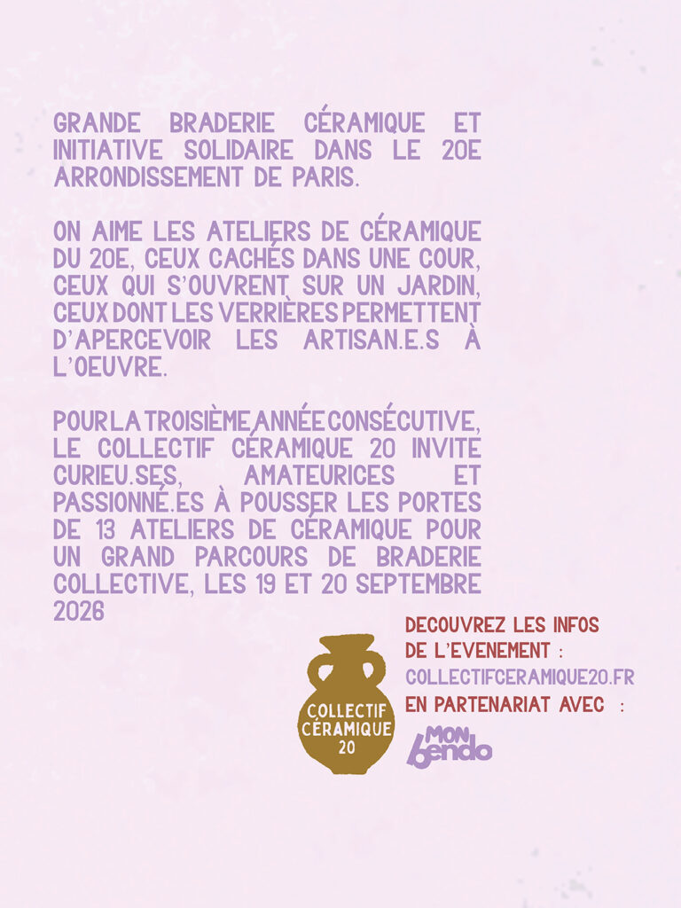 braderie céramique porte ouverte atelier poterie paris 20ème destockage vente soldes